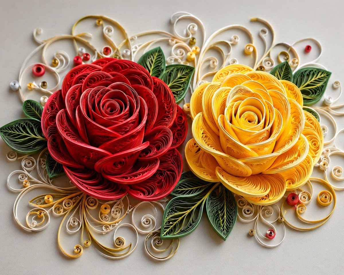 AI Prompt for High-Definition 3D Paper Quilled Floral Art