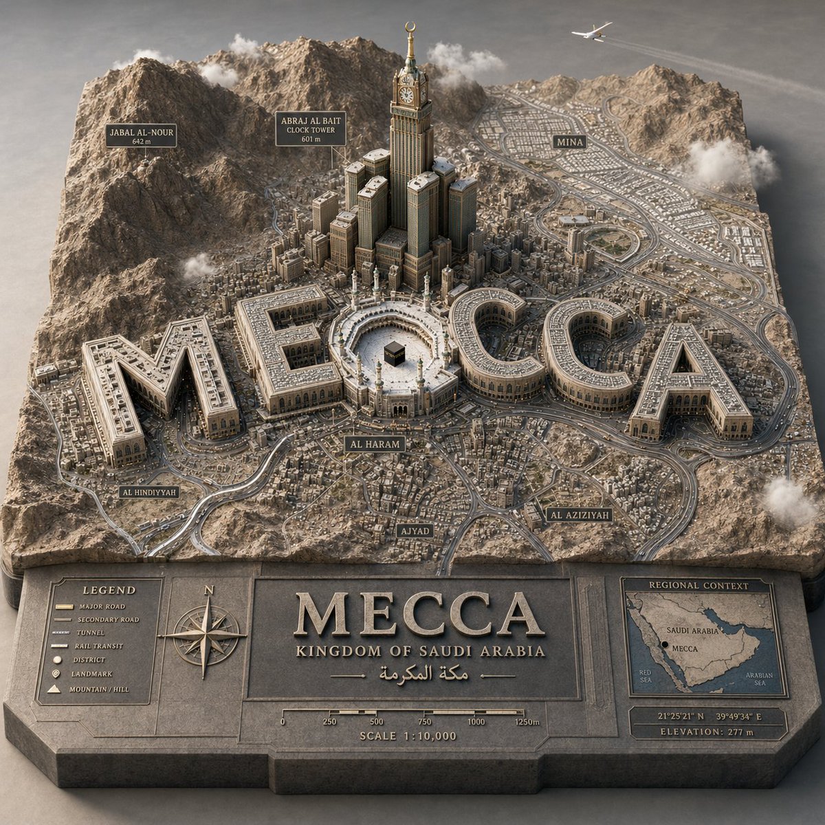 AI Prompt for High-End 3D Cityscape with Integrated Typography
