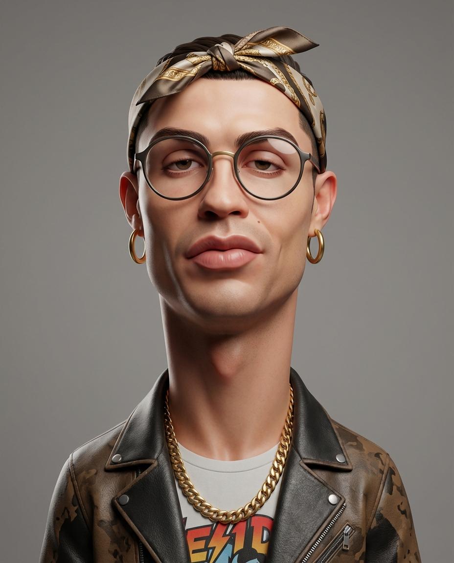 AI Prompt for Highly Stylized 3D Caricature Portraits with Studio Lighting