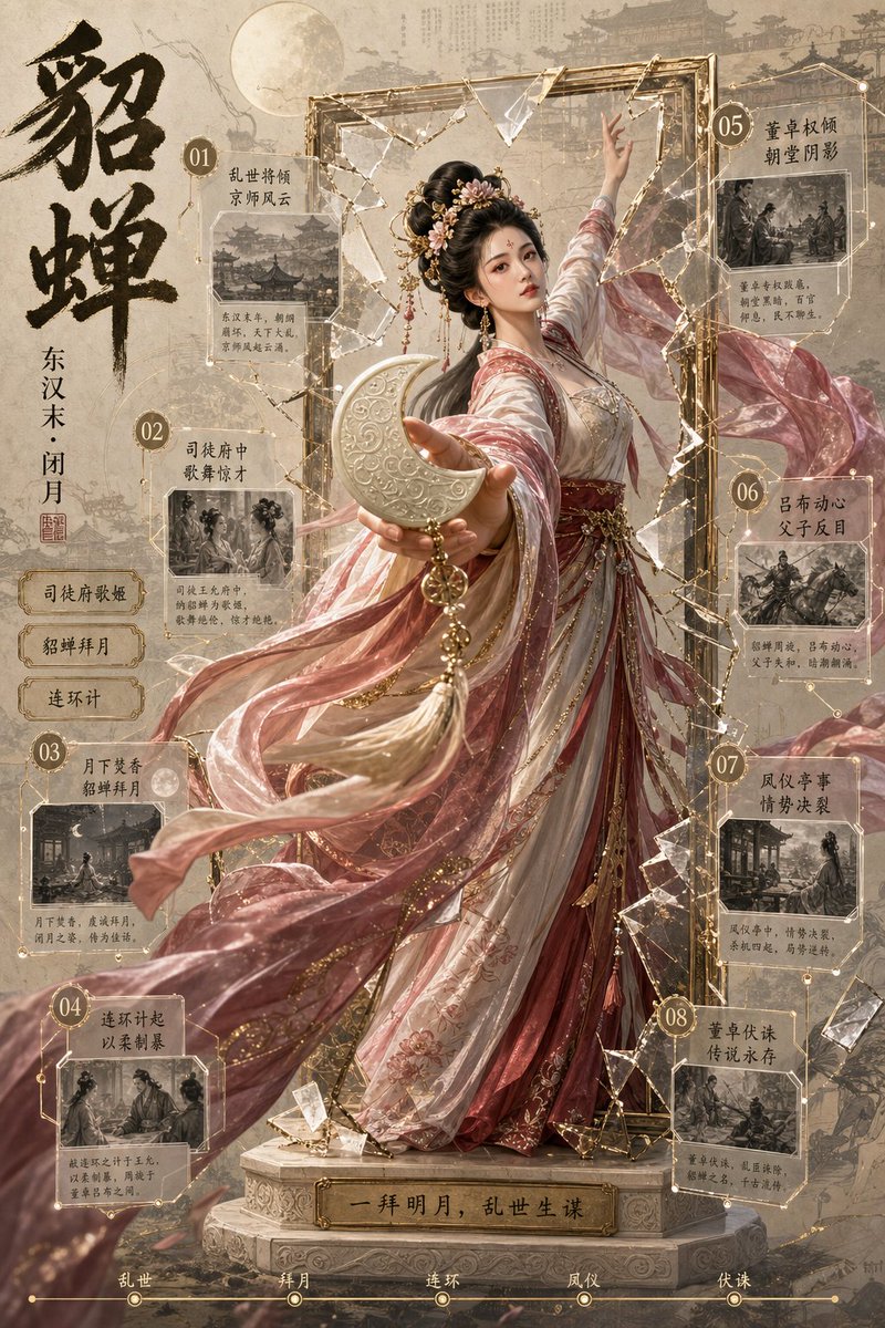 AI Prompt for Historical Chinese Beauty 3D Art Breakout Poster