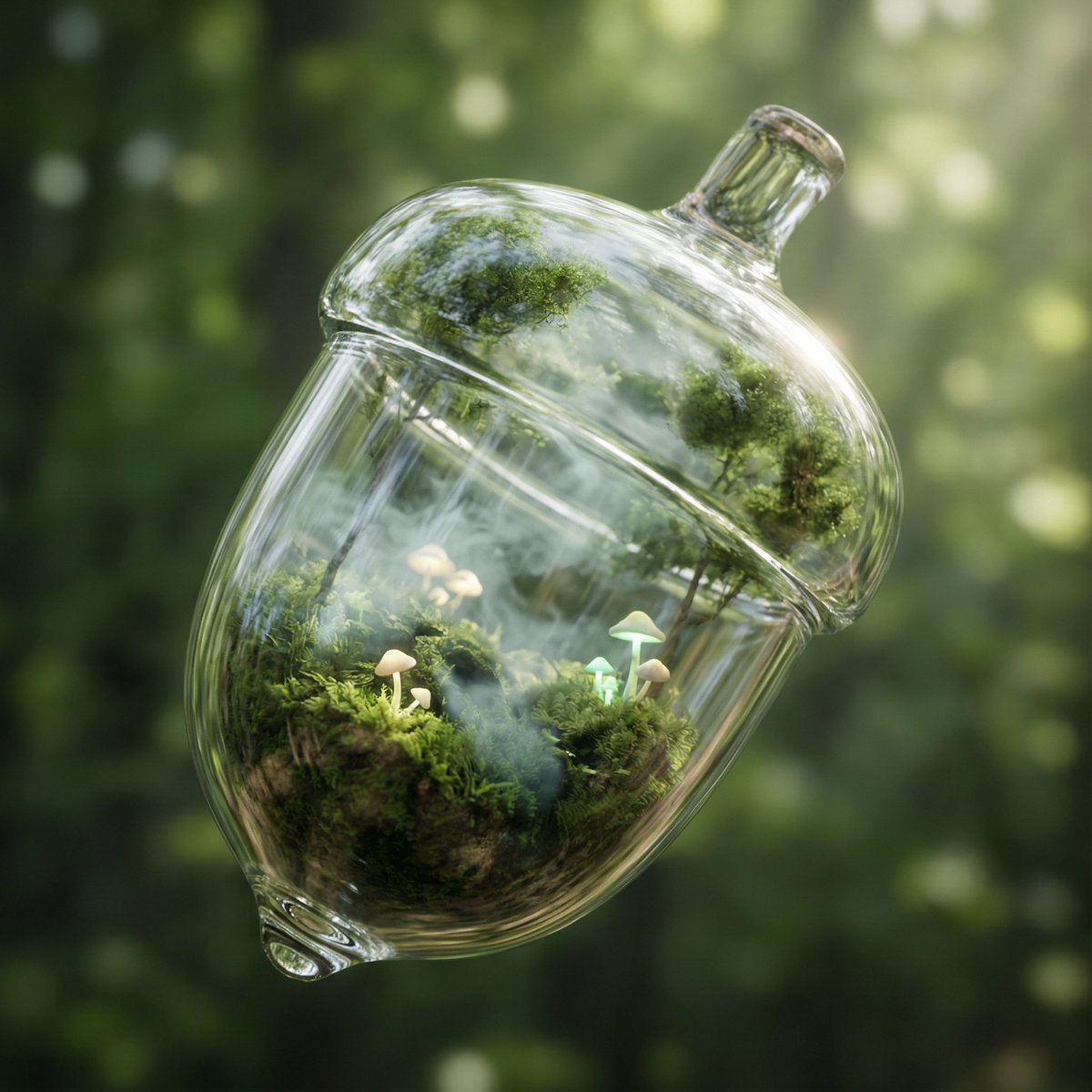 AI Prompt for Hyper-Realistic 3D Acorn Capsule Scene