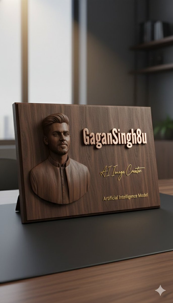 AI Prompt for Hyper-Realistic 3D Executive Plaque with Rose-Gold Metallic Text