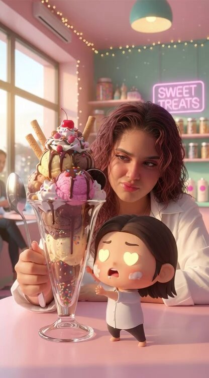 AI Prompt for Hyper-Realistic Food Image with 3D Cartoon Character