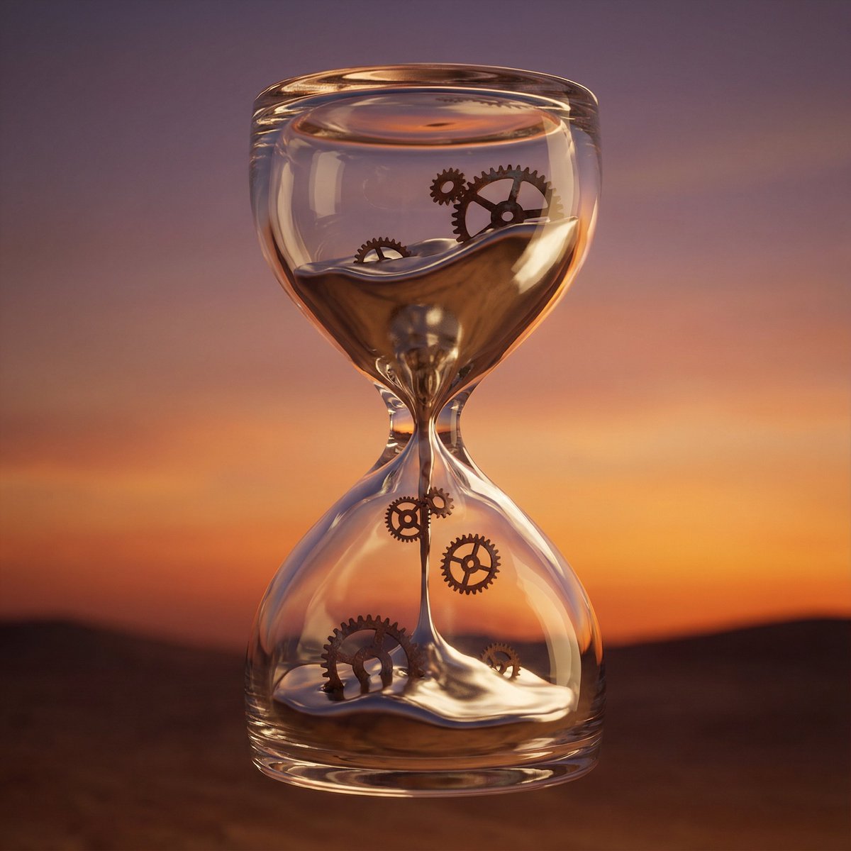AI Prompt for Hypers Realistic 3D Hourglass Melting with Physics Simulations