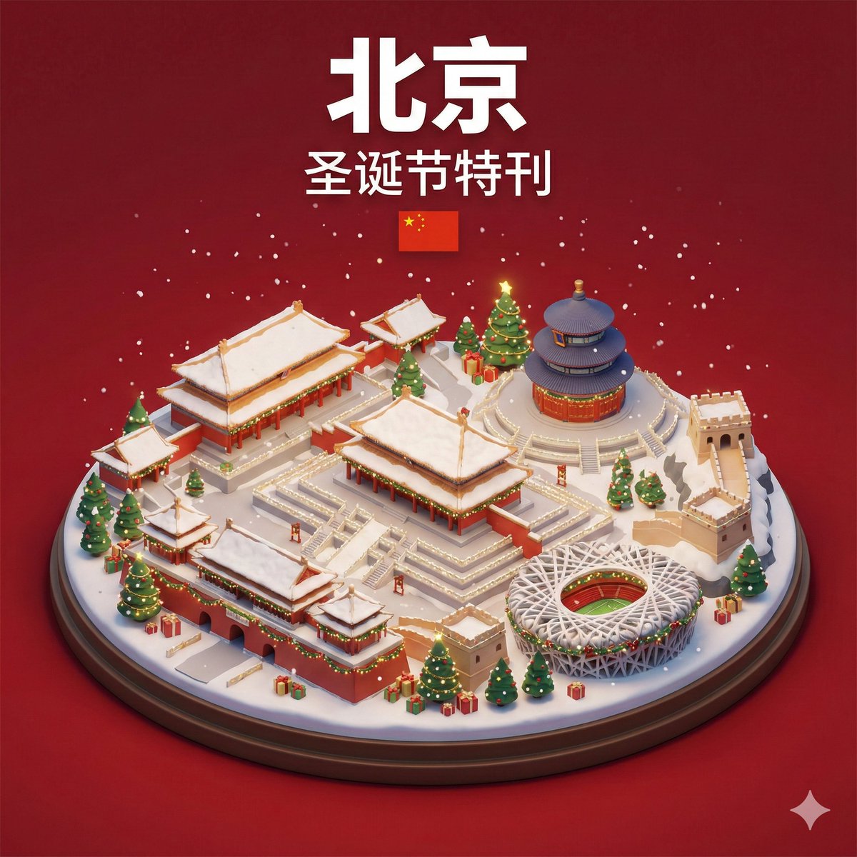 AI Prompt for Isometric 3D Miniature City Diorama with Holiday Theme