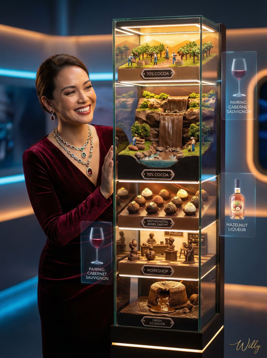 AI Prompt for Luxury 3D Chocolate Diorama Product Image