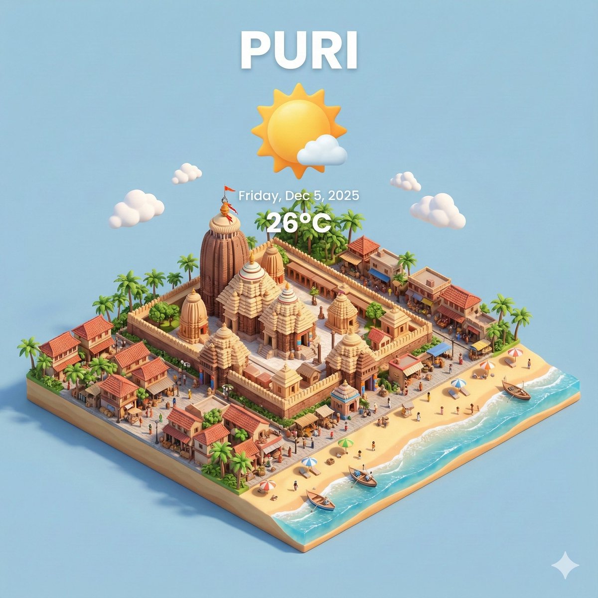 AI Prompt for Miniature 3D City Scene with Live Weather Effects