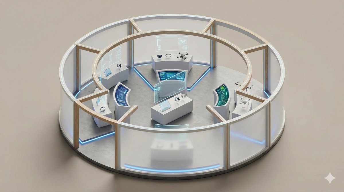 AI Prompt for Minimalist 3D Isometric Pop-Up Exhibition Space Creator