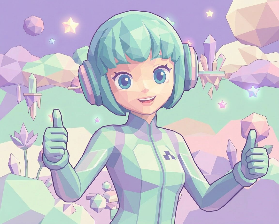 AI Prompt for Minimalist Low-Poly Character Art with Soft Pastel Colors