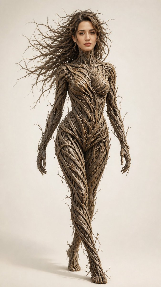 AI Prompt for Natural Branch Portraits with Minimalist 3D Style