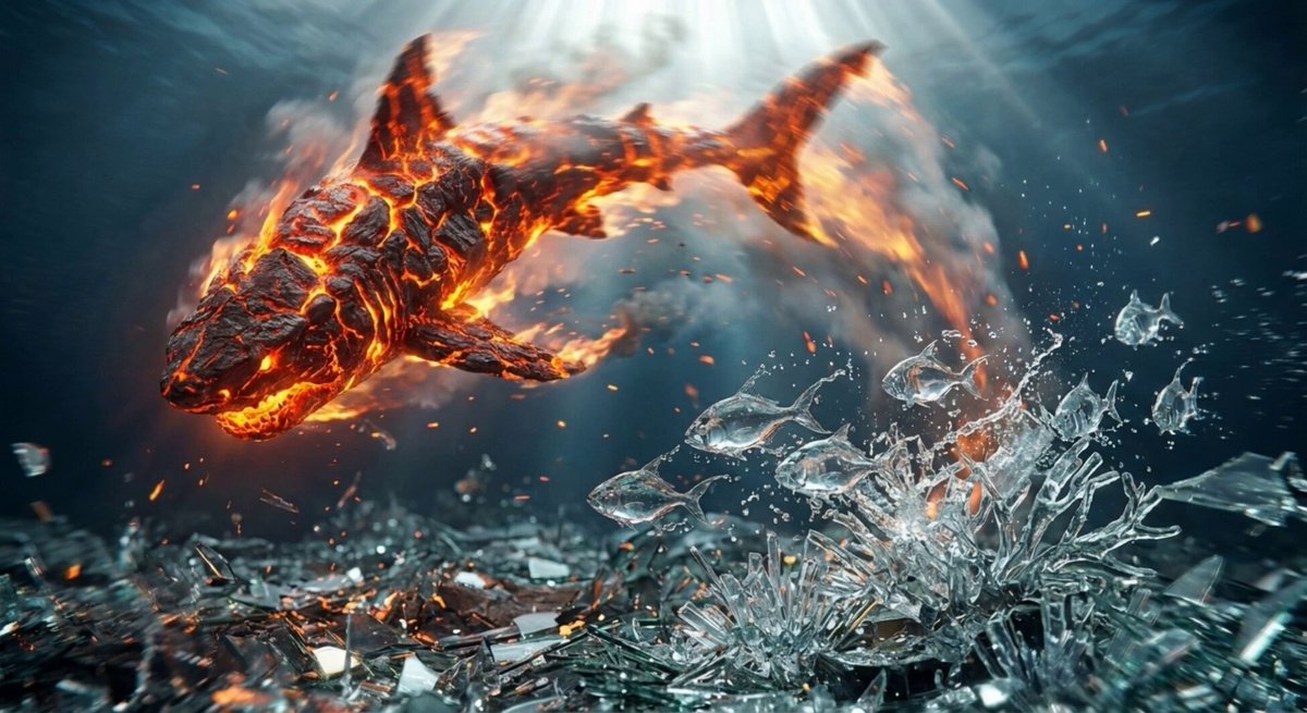 AI Prompt for Photorealistic 8K Render of Aggressive Elemental Creature Attacking Prey