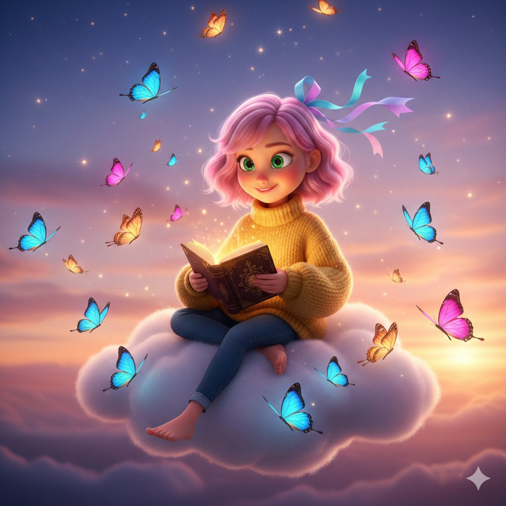 AI Prompt for Pixar-Style 3D Character on Floating Cloud