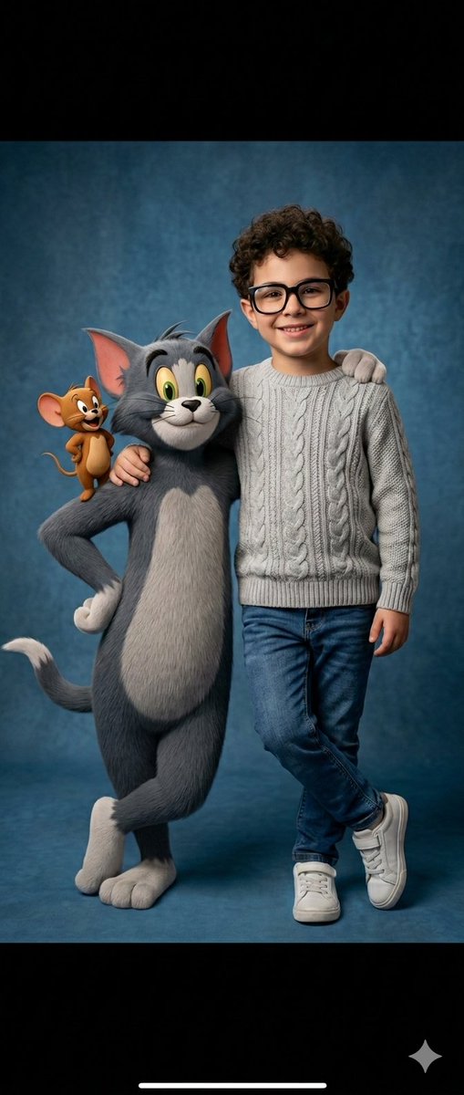 AI Prompt for Realistic 3D Tom and Jerry Portrait with Boy