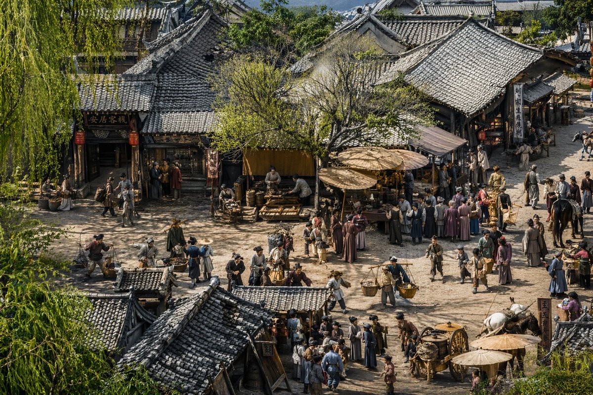 AI Prompt for Realistic Ancient Chinese Street Scene Generation