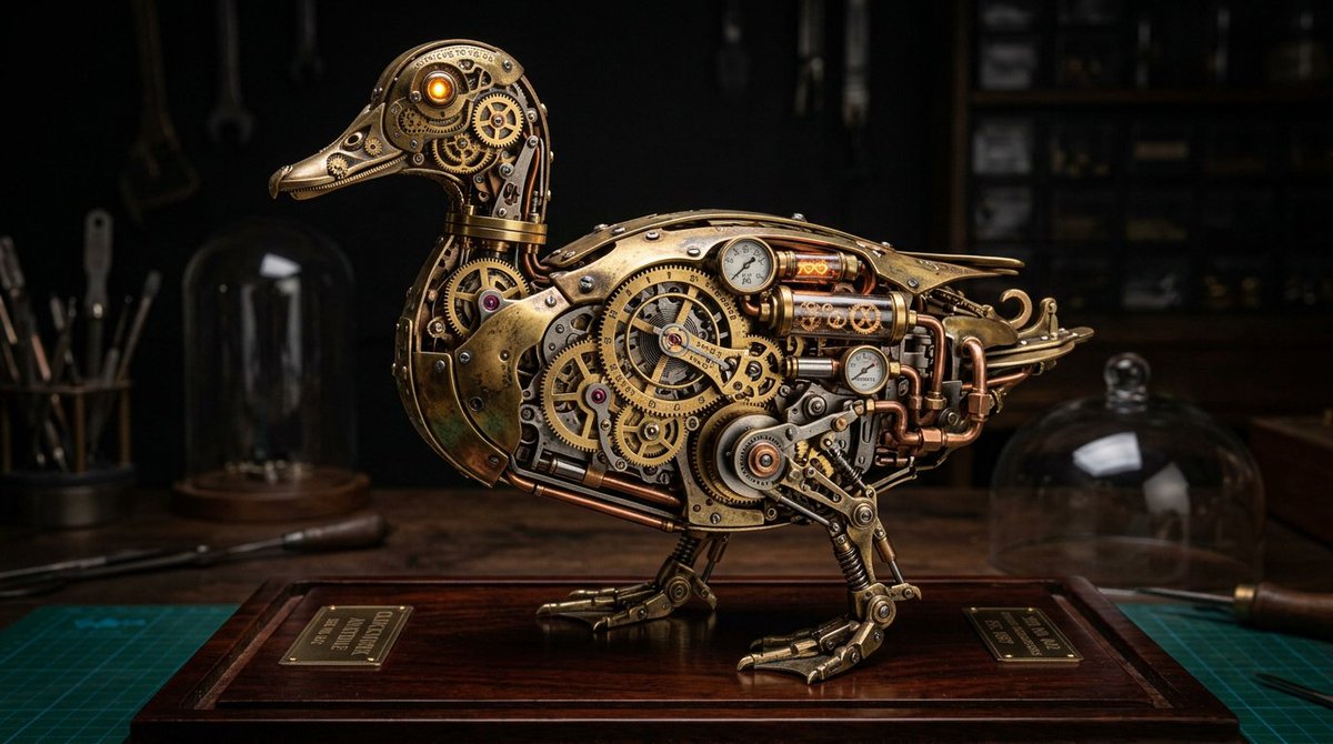 AI Prompt for Steampunk Miniature Clockwork Machine Sculpture