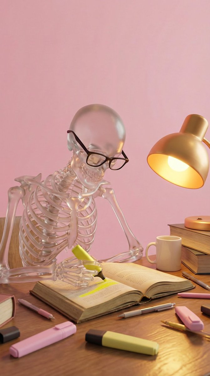 AI Prompt for Stylized 3D Glass Skeleton Character Render