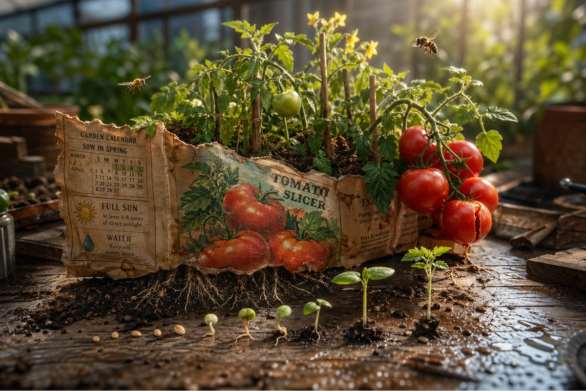 AI Prompt for Surreal 3D Garden Scene with Erupting Seed Packet