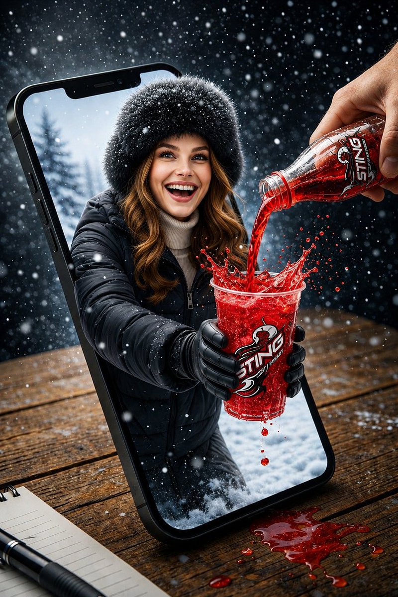 AI Prompt for Surreal Product Photography with 3D Rendered Soda Splash