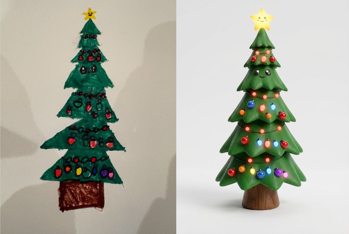 AI Prompt for Transforming Child's Drawing to 3D Image