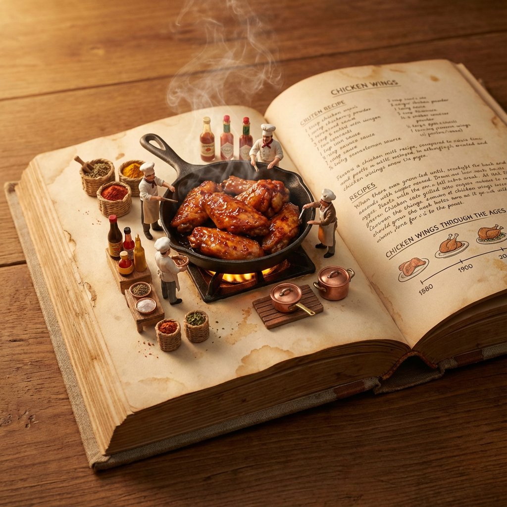 AI Prompt for Vintage Cookbook Style 3D Food Scene with Warm Lighting