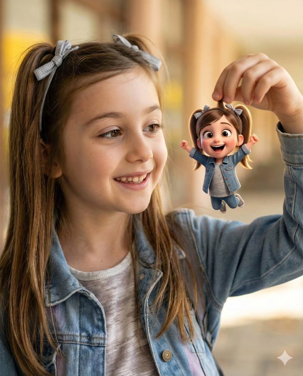 AI Prompt for Whimsical Portrait Blending Photography and 3D Characters