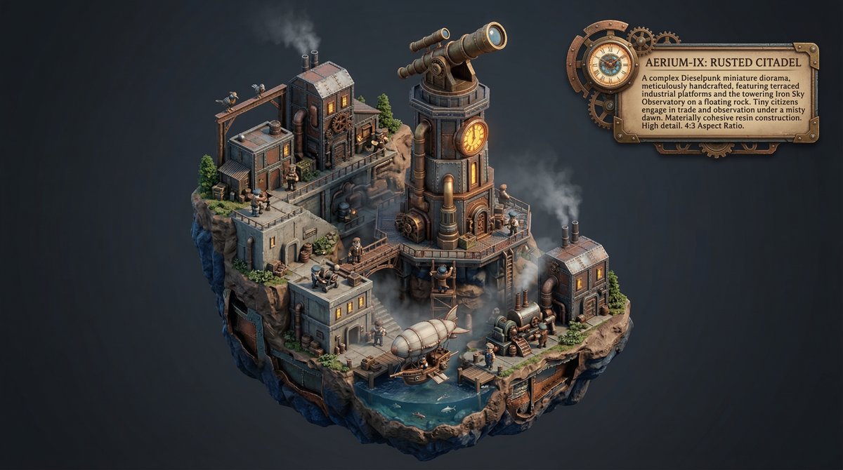 AI Prompt for Whimsical Steampunk Miniature Diorama Generation