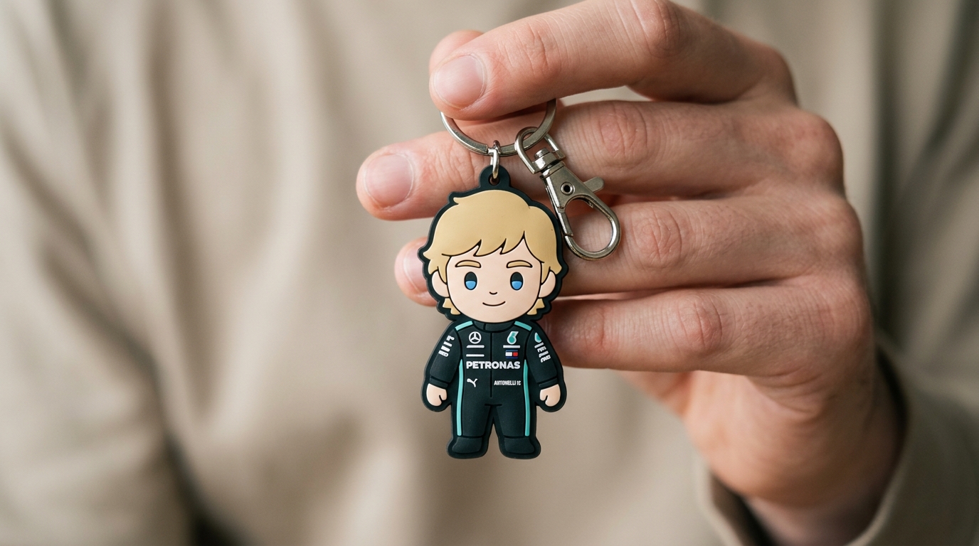 Cute Rubber Keychain Photo with Keiki Style