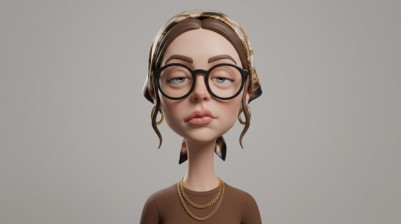 Exaggerated 3D Caricature Character Portrait