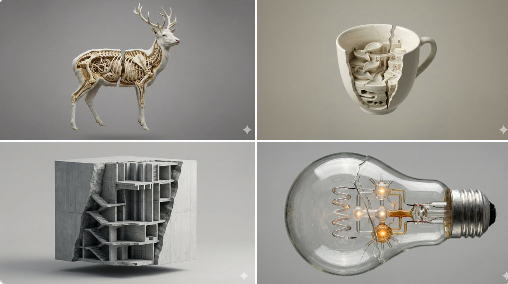 Floating Object with Intricate Inner Mechanism