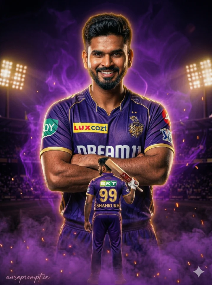 High Res IPL Poster: KKR Knight Energy Cinematic Portrait