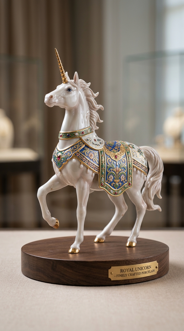 Hyper-Realistic Porcelain Unicorn Miniature Art