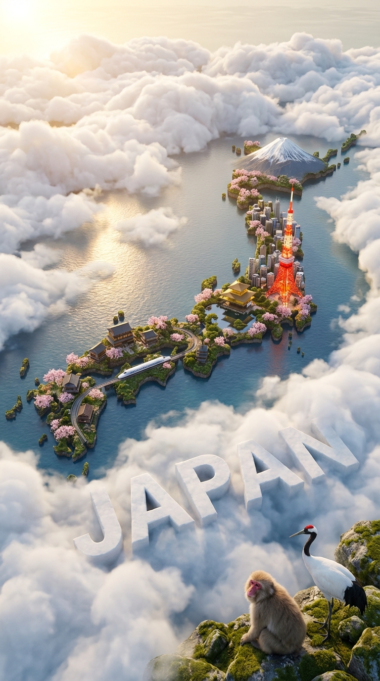 Hyperrealistic Cultural Island Poster
