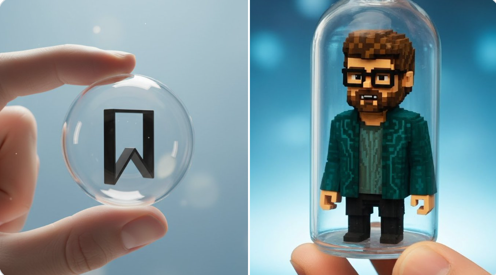 Photorealistic Gashapon Capsule with Miniature 3D Figure