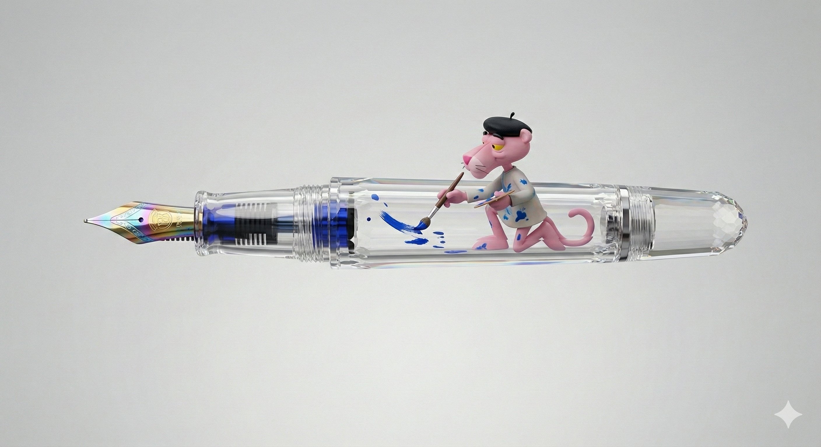 Pink Panther Crystal Fountain Pen 3D Render