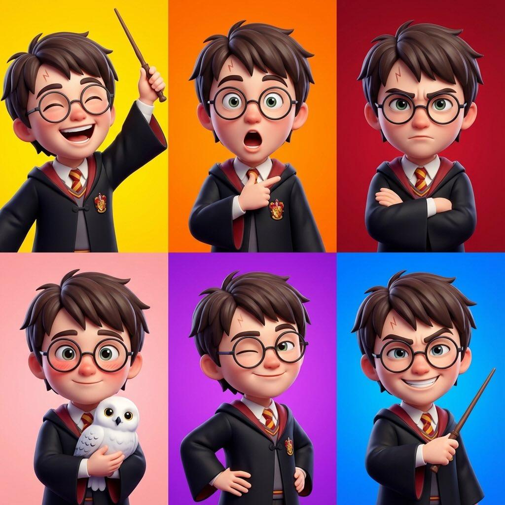 Six‑Panel 3D Caricature Portrait Collage