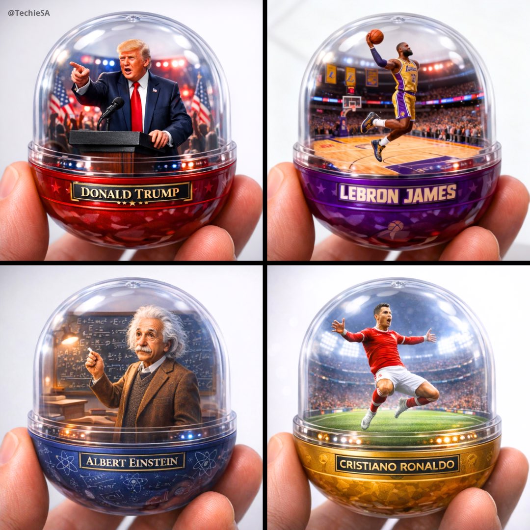 Transparent Gashapon Diorama of Iconic Figures