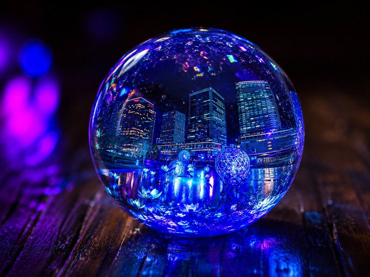AI Prompt for Glowing UV Resin City Orb with Nighttime Miniature Scene