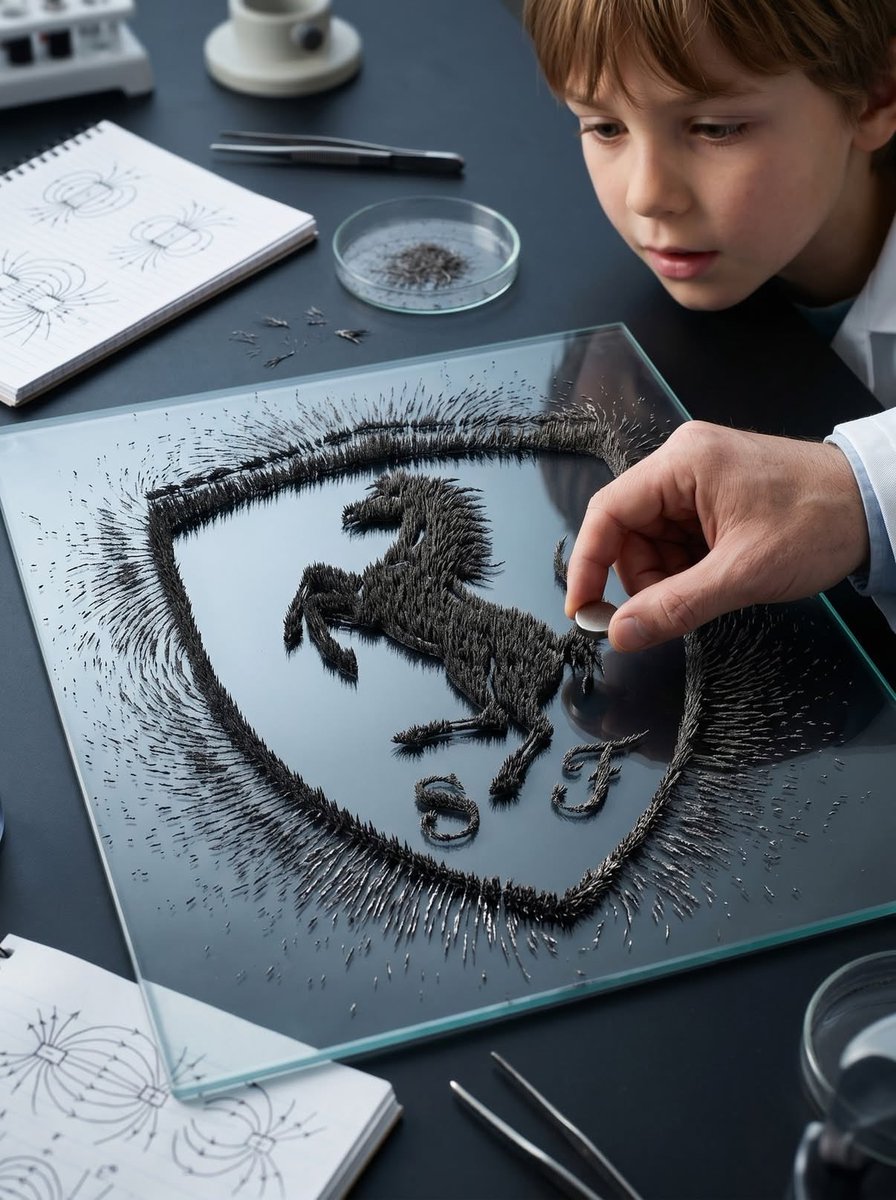 AI Prompt for Hyperealistic Magnetic Iron Filings Logo Design
