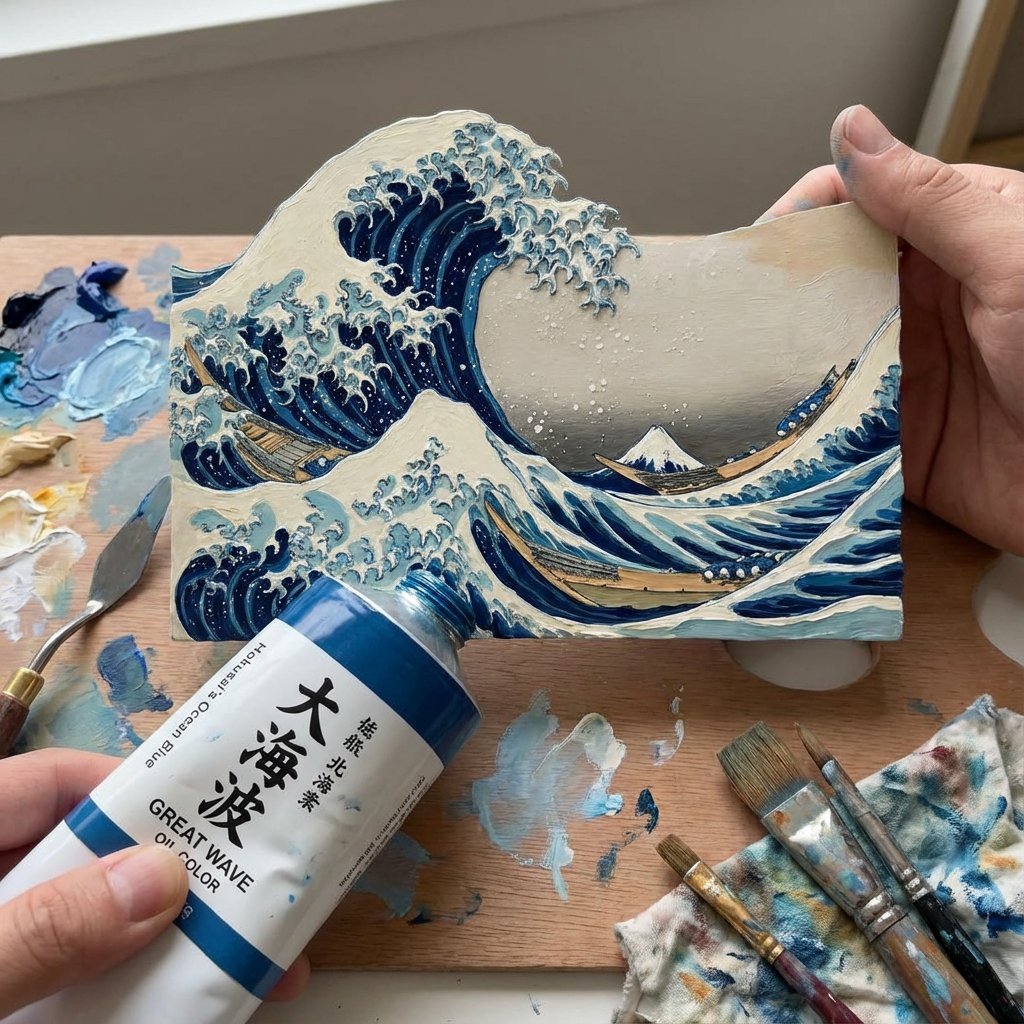 AI Prompt for Oil Painting 3D Art with Studio Lighting Effect