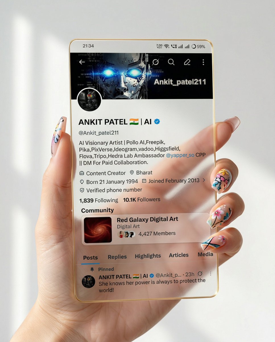 AI Prompt for Social Media Profile Image with Glass Effect