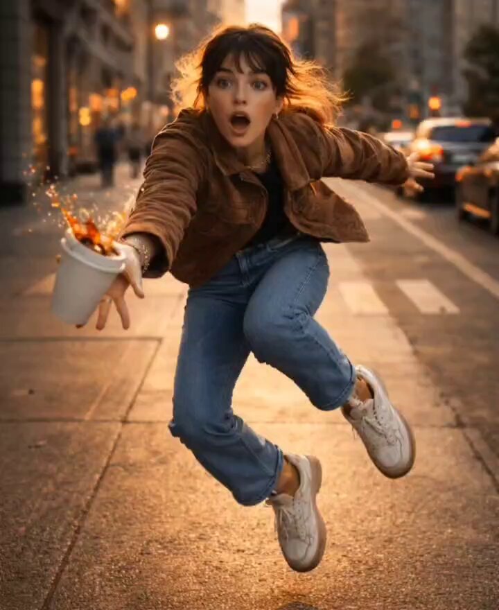 AI Prompt for Stationary Character with Moving Background