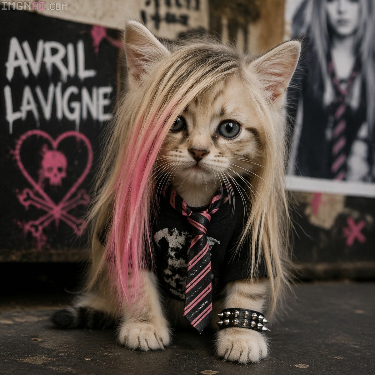 AI Prompt for Pop-Punk Kitten Portrait Art