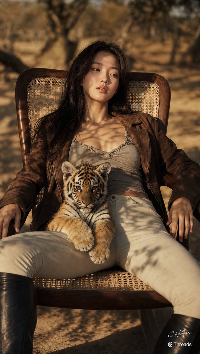 AI Prompt for Realistic Safari Portrait with Tiger Cub