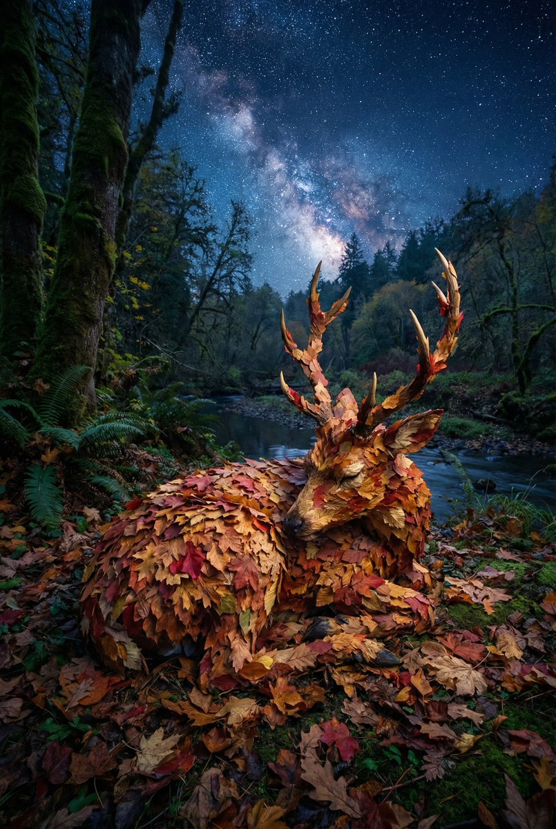 AI Prompt for Ultra-Realistic Autumn Leaf Deer Image