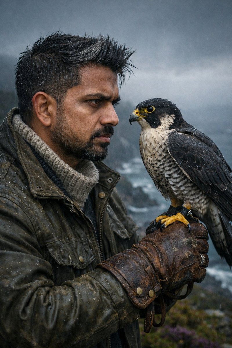 AI Prompt for Ultra-Realistic Falconry Portrait with Peregrine Falcon