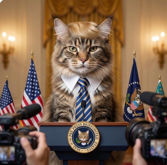 Maine Coon Cat President Press Conference