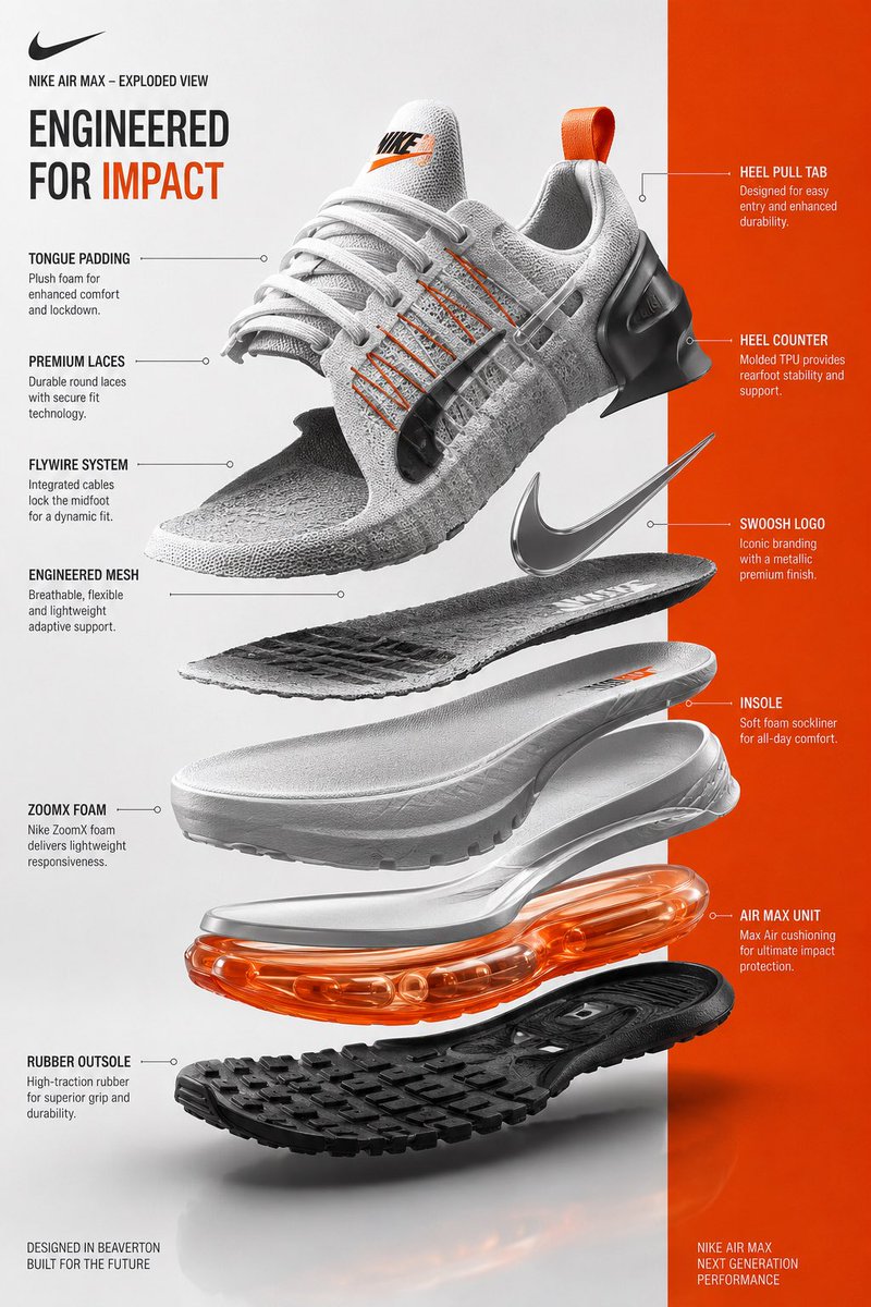 AI Prompt for High-End Infographic Sneaker Design in Futuristic 3D Render