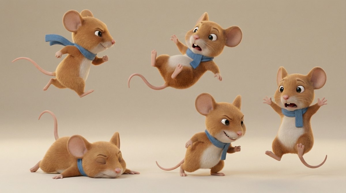 AI Prompt for Animated Cat Character Action Pose Sheet