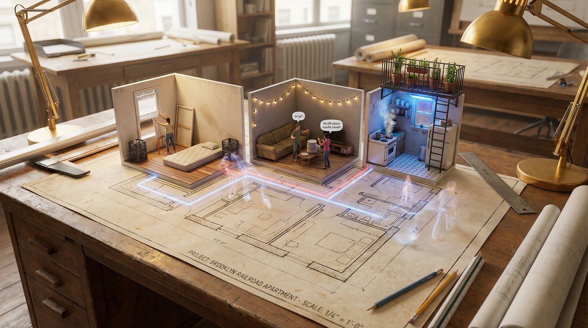 AI Prompt for Architectural Floor Plan Visualization as Miniature 3D World
