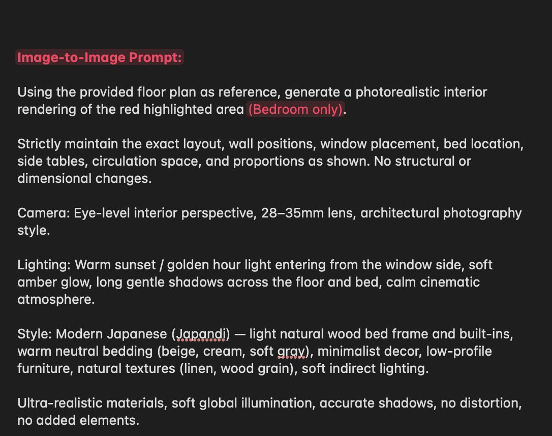 AI Prompt for Architectural Rendering - Nano Banana Layout Preservation